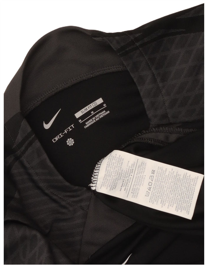 Nike Herren Dri Fit Slim Fit T-Shirt-Oberteil Mittelschwarzes Colourblock-Polyester