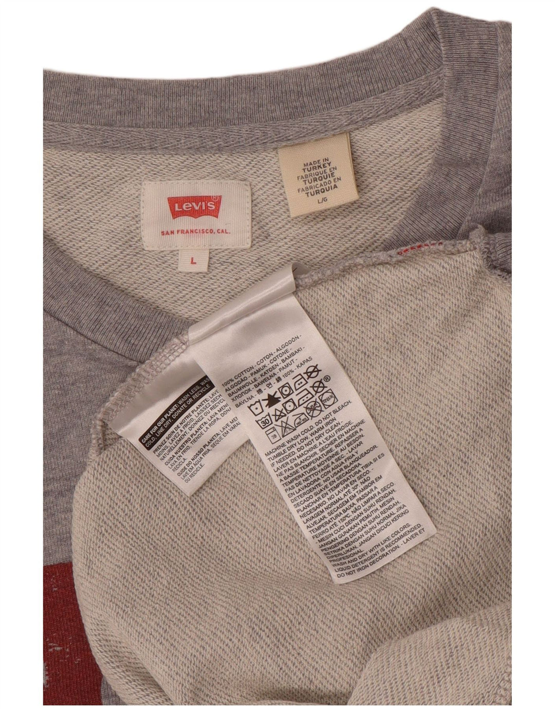 Levi's Herren-Sweatshirt mit Grafik, groß, grau gefleckte Baumwolle