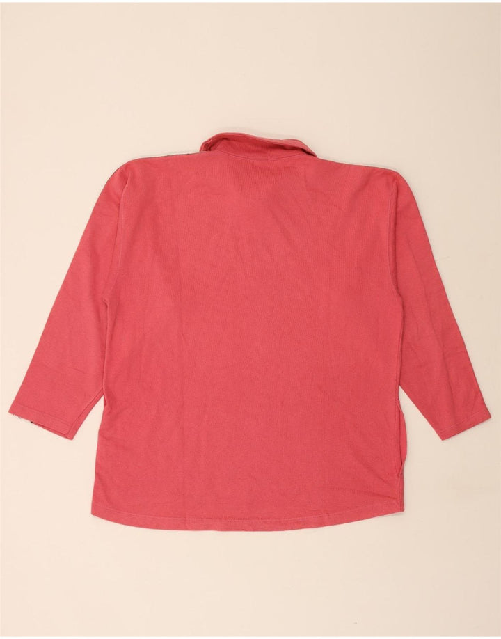 ASICS Herren-Sweatshirt mit grafischem Reißverschluss und Rundhalsausschnitt, groß, rosa, Baumwolle