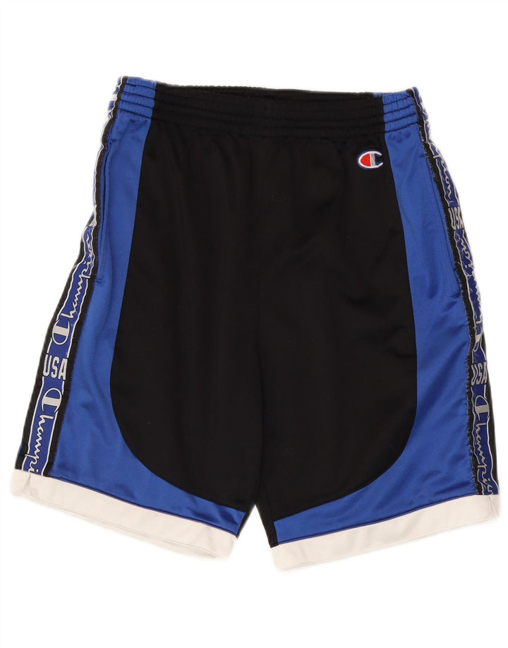 Champion Herren-Sportshorts mit Grafik, Größe S, Schwarz, Farbblock-Polyester