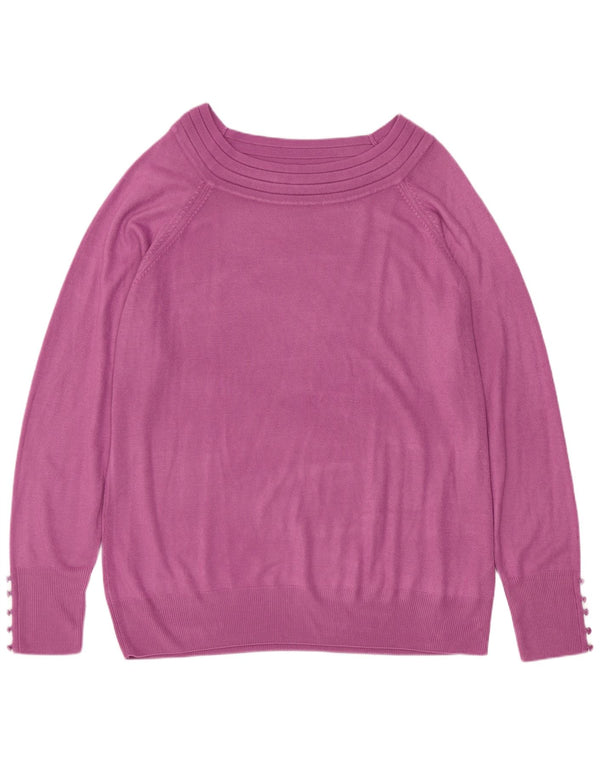 Marks & Spencer Damen-Pullover mit U-Boot-Ausschnitt, UK 22 2XL, Lila, Acryl