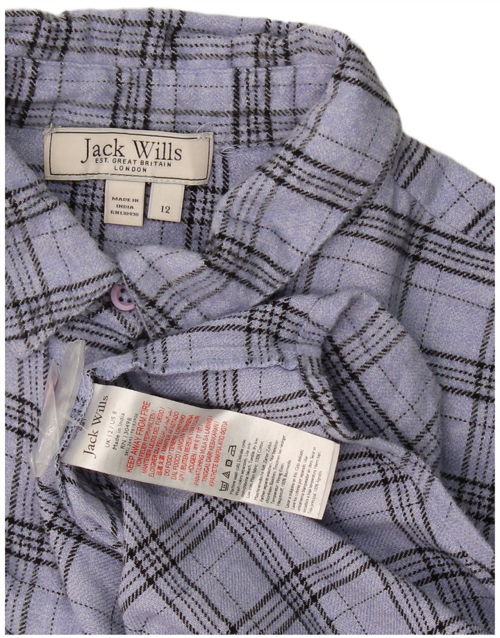 Jack Wills Damen-Hemdkleid in Übergröße, Größe: UK 12, mittelblau, kariert, Baumwolle