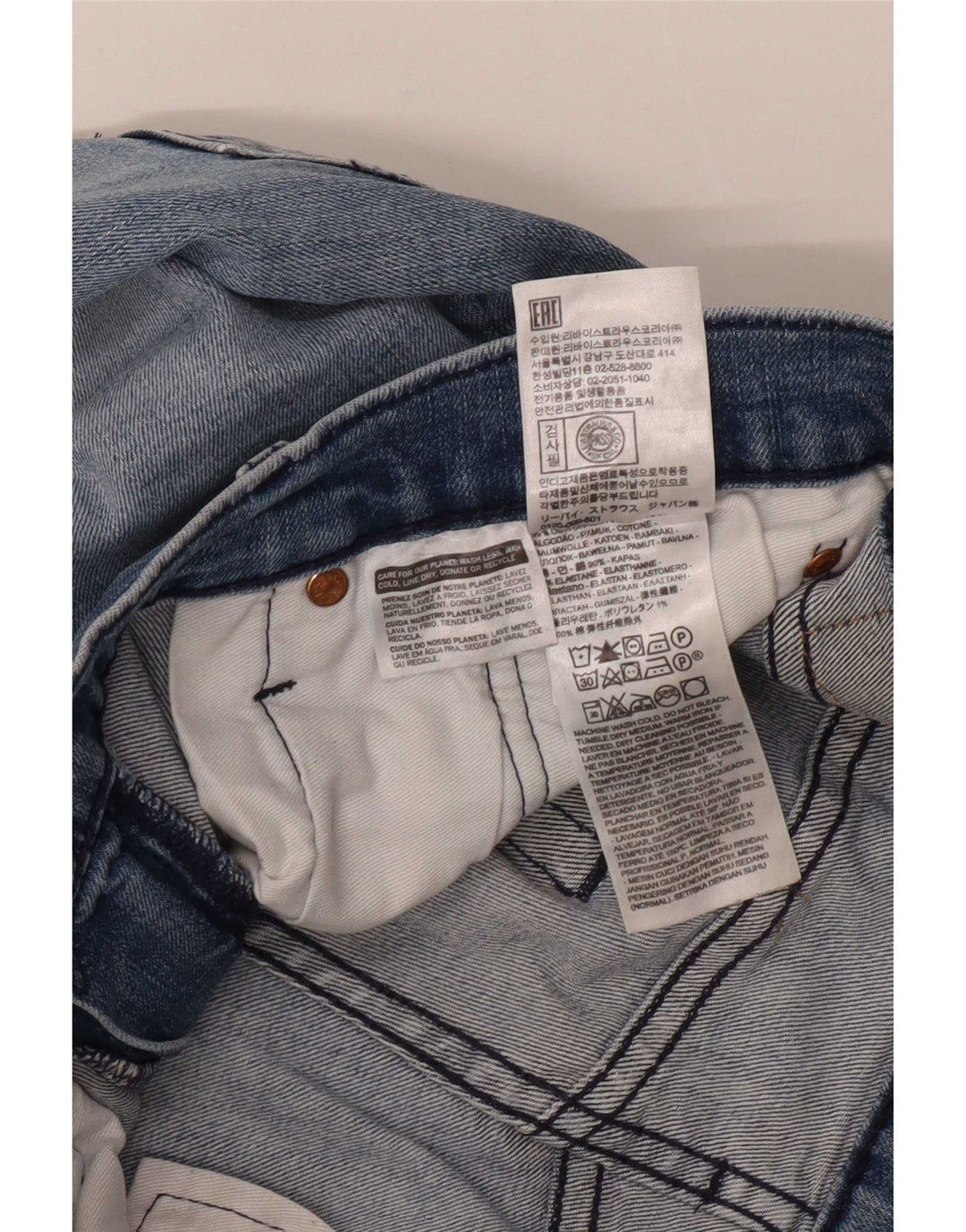 Levi's Herren 511 Distressed Slim Jeans W34 L36 Blaue Baumwolle