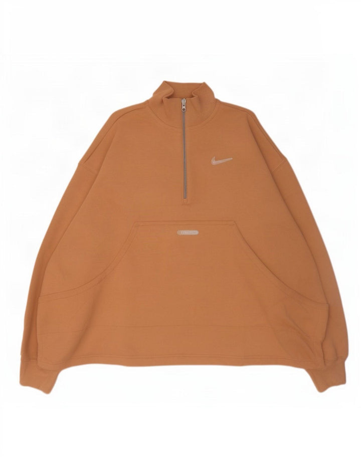Nike Herren-Sweatshirt mit Reißverschluss, XL, braune Baumwolle