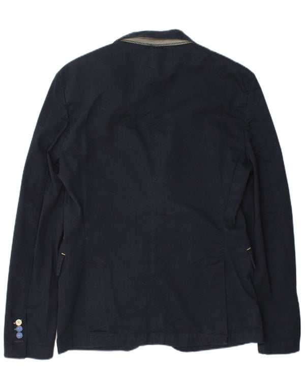 Zara Herren 2-Knopf-Blazerjacke UK 38 Mittelmarineblau