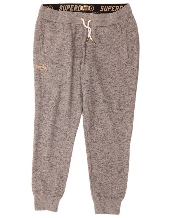Superdry Damen-Trainingshose, Jogginghose, UK 16, Größe L, grau gefleckte Baumwolle