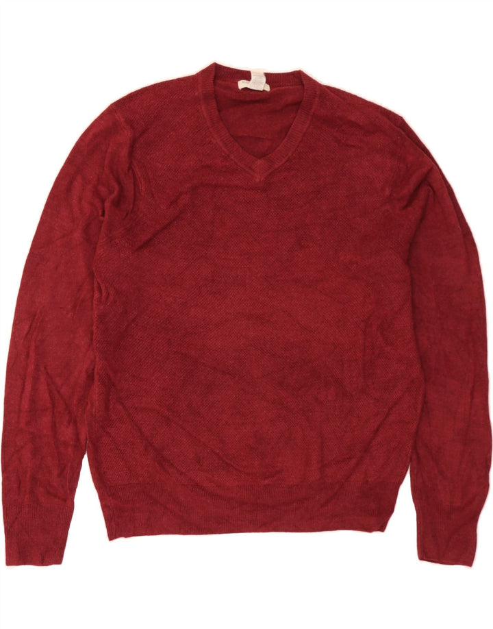 DOCKERS Mens V-Neck Jumper Sweater Large Red Acrylic Vintage Dockers and Second-Hand Dockers from Messina Hembry 