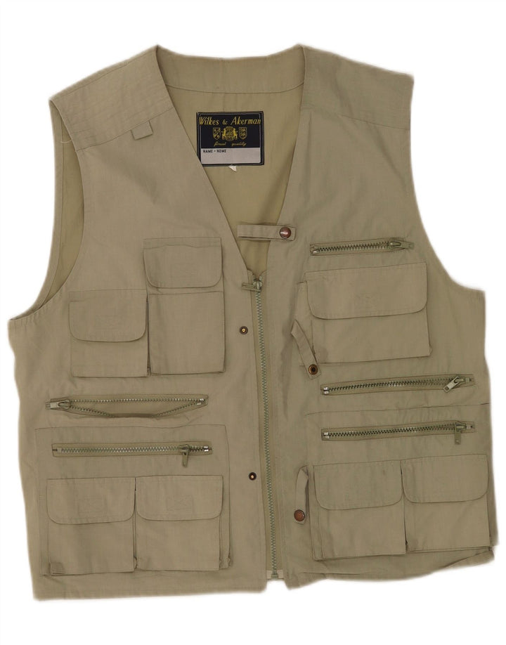 Wilkes&Akerman Herren Utility Gilet UK 40 Large Khaki