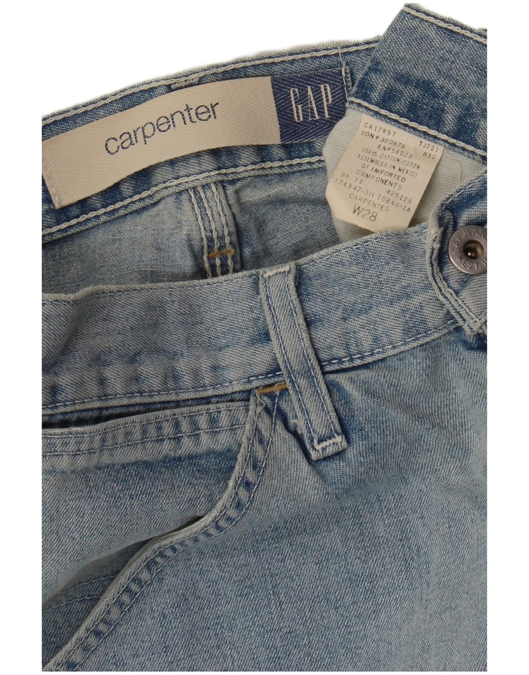 GAP Herren Carpenter Cargo Denim Shorts W28 Small Blau Baumwolle