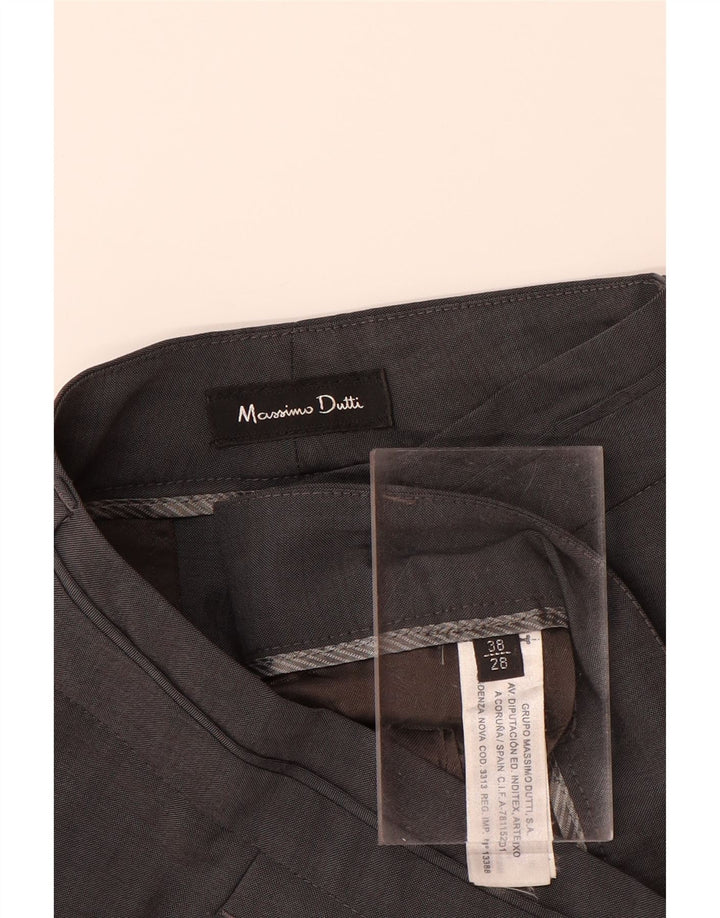 MASSIMO DUTTI Gerade Damen-Anzughose EU 38 Small W28 L33 Graue Wolle