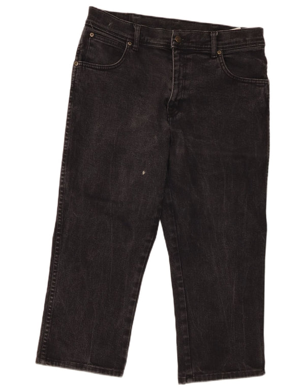 Wrangler Herren Capri-Jeans mit normaler Passform, gerade Passform, W34, L22, schwarze Baumwolle