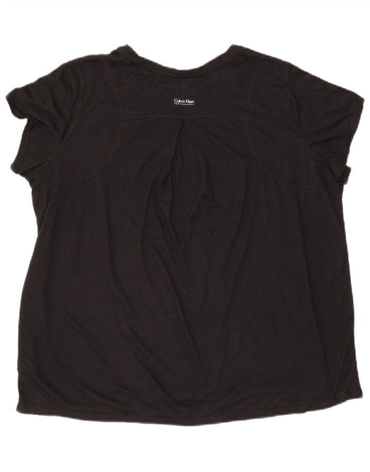CALVIN KLEIN Damen T-Shirt Top UK 20 2XL Schwarz Polyester