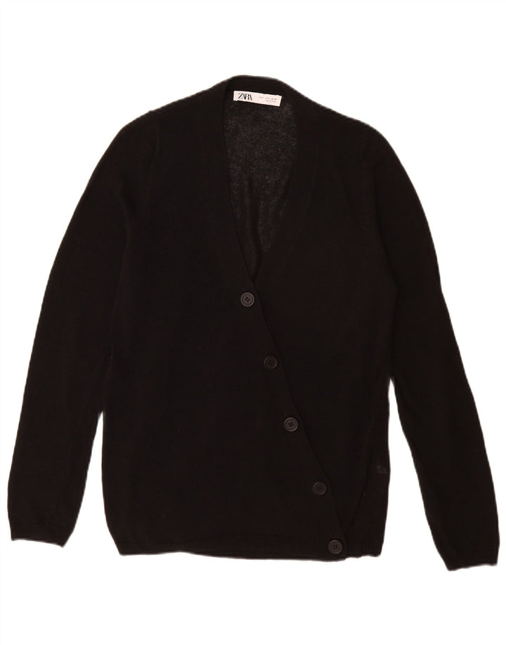 Zara Damen-Cardigan-Pullover UK 10 Small Schwarz Acryl
