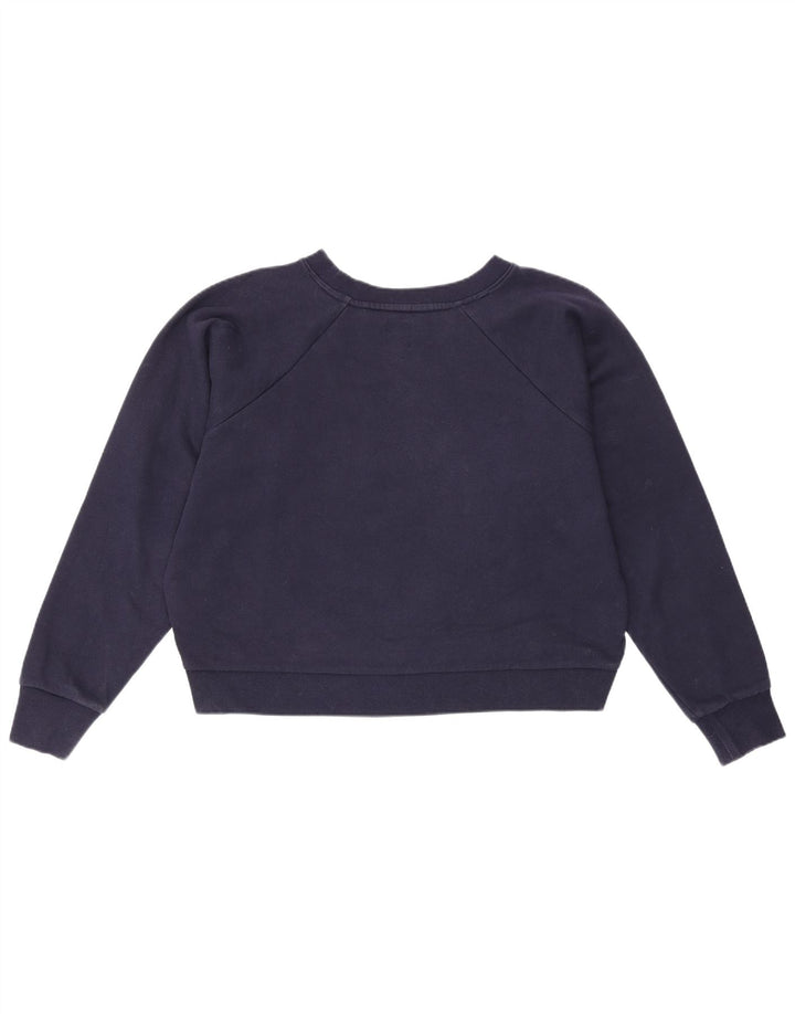 Gap Womens Crop Graphic Oversized Sweatshirt Pullover UK 10 Small Marineblau