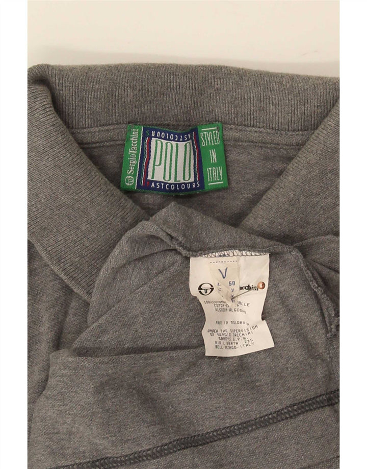 Sergio Tacchini Herren Poloshirt IT 50 mittelgraue Baumwolle