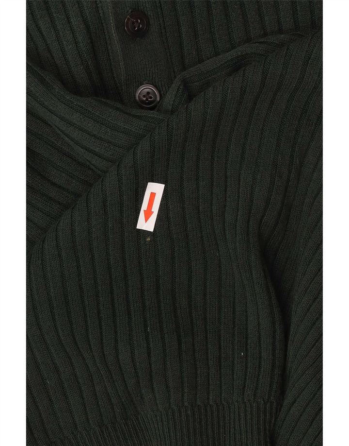 Nautica Herren-Pullover mit Knopfkragen, groß, grüne Baumwolle