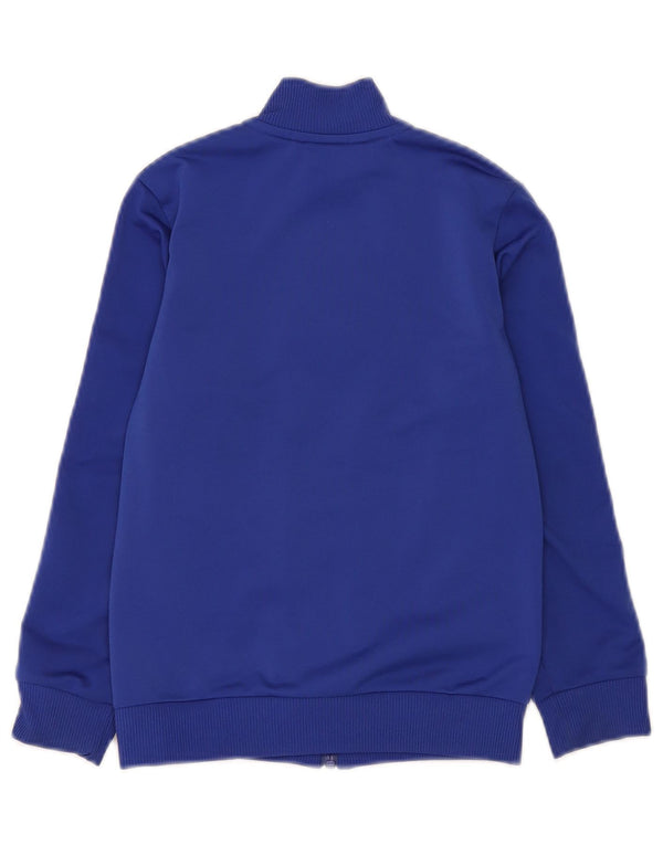 Adidas Jungen-Trainingsanzug-Top-Jacke, 7–8 Jahre, blaues Farbblock-Polyester