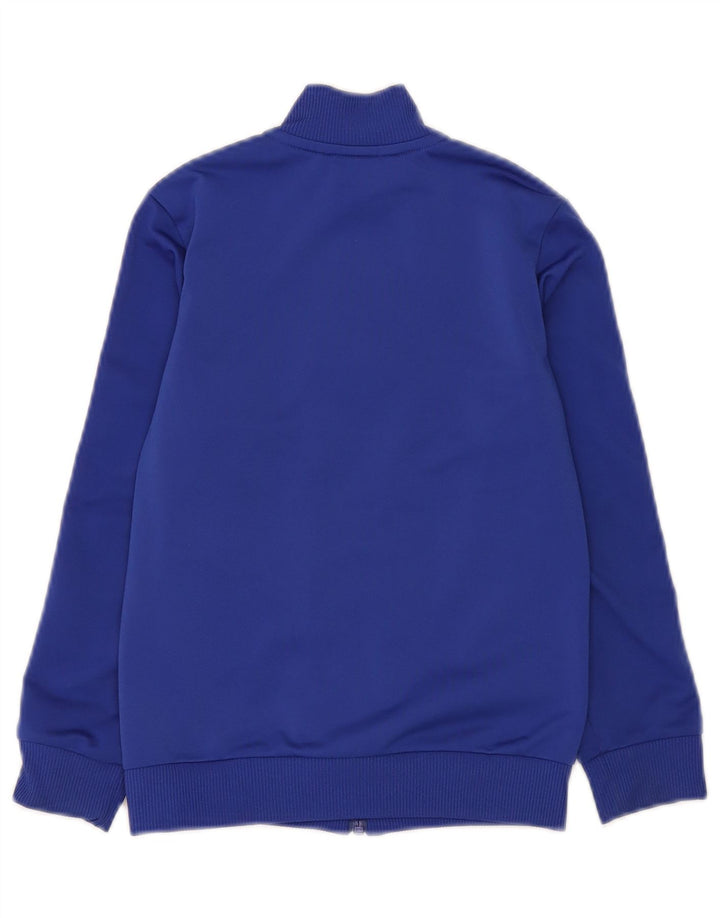 Adidas Jungen-Trainingsanzug-Top-Jacke, 7–8 Jahre, blaues Farbblock-Polyester