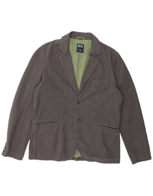 Rifle Herren-Blazer mit 2 Knöpfen, UK 44, 2XL, graue Baumwolle