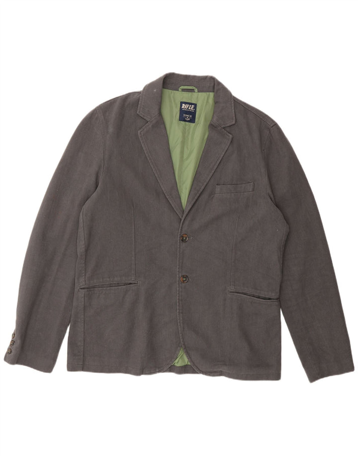 Rifle Herren-Blazer mit 2 Knöpfen, UK 44, 2XL, graue Baumwolle