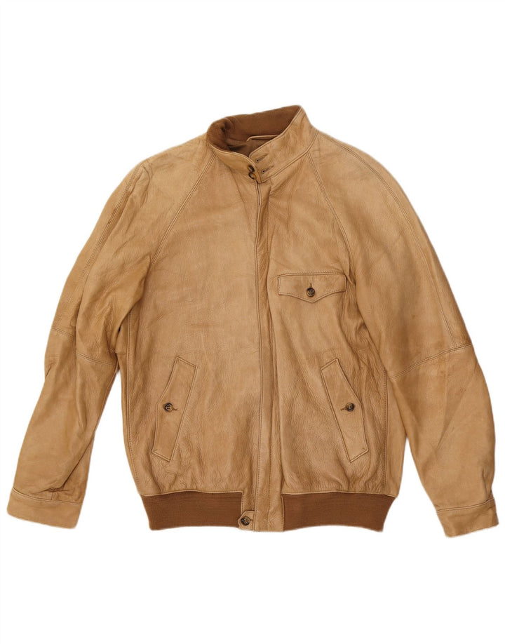 VINTAGE Herren Lederjacke UK 38 Medium Beige Leder