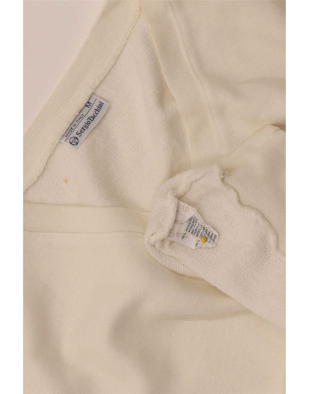 Sergio Tacchini Herren ärmelloser Sweatshirt-Pullover, Mittelweiß, Acryl