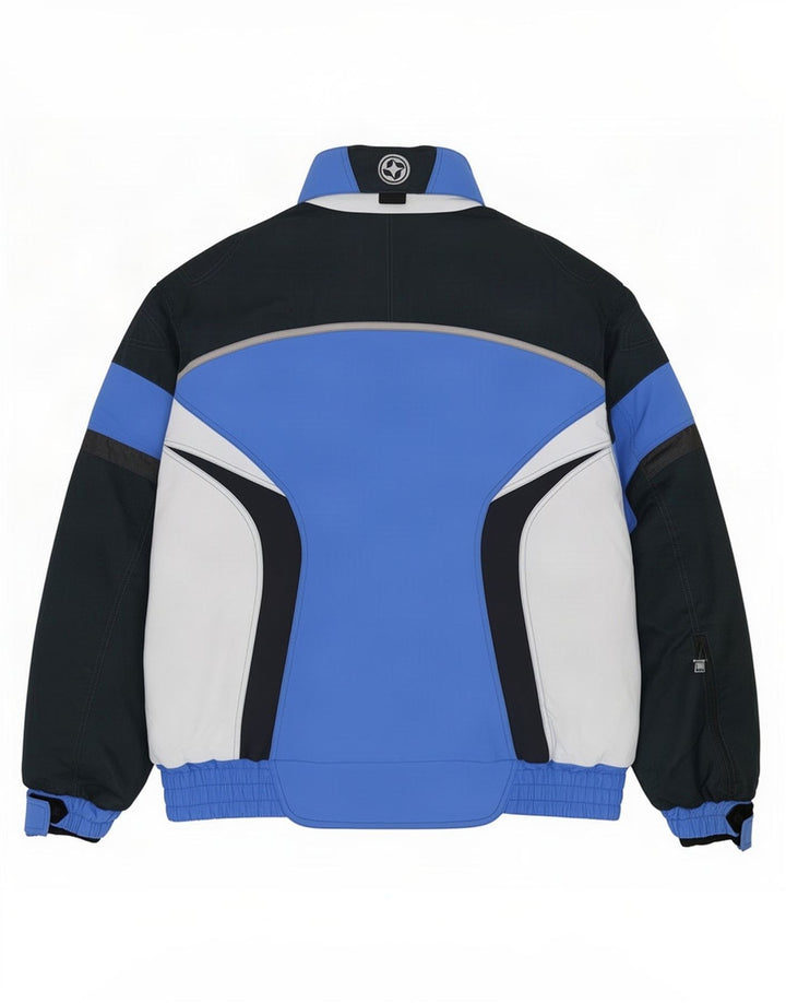 Colmar Herren-Skijacke mit Kapuze, EU 52, groß, blaues Colourblock-Polyamid