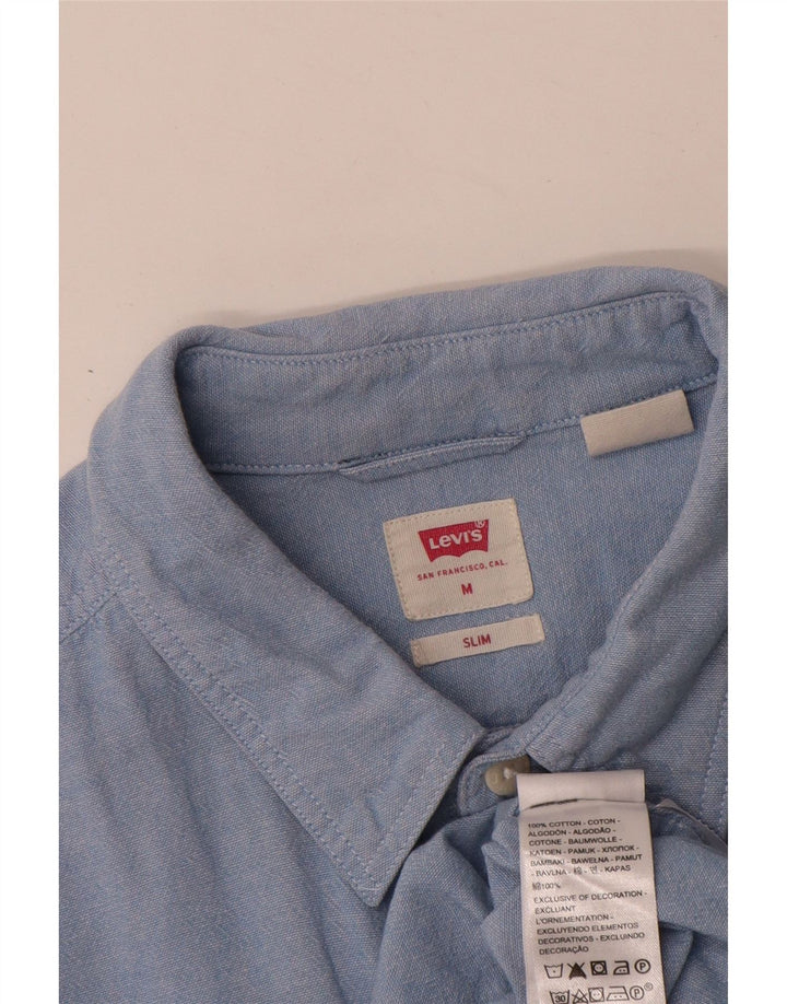Levi's Slim-Hemd für Herren aus mittelblauer Baumwolle