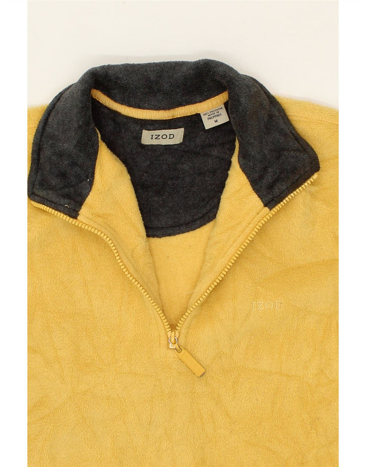 IZOD Mens Zip Neck Fleece Jumper Medium Yellow Polyester Vintage Izod and Second-Hand Izod from Messina Hembry 