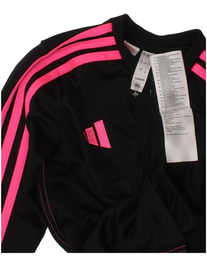 Adidas Mädchen Aeroready Zip Neck Pullover Trainingsanzug Top 5–6 Jahre Schwarz