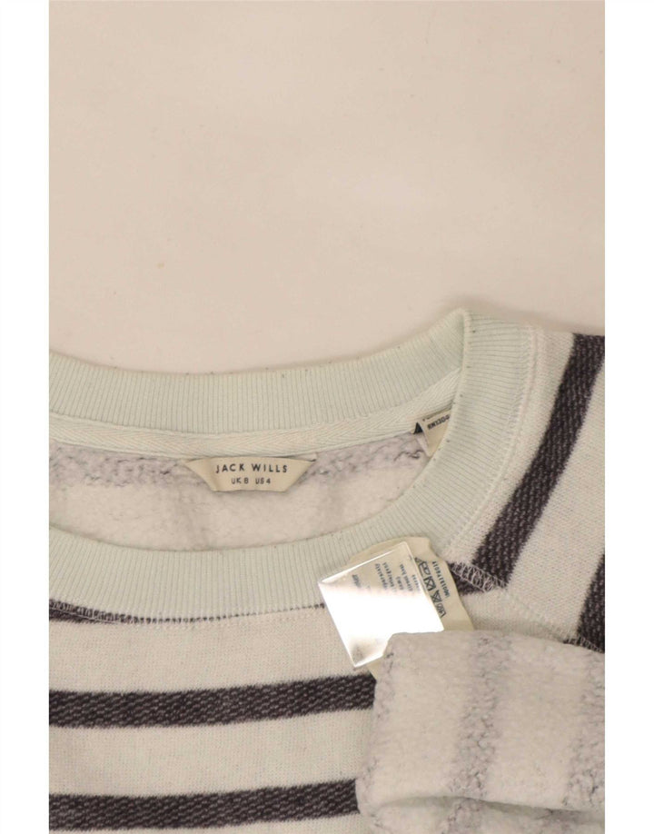 Jack Wills Damen-Sweatshirt-Pullover, Gr. 8, Größe S, weiß, gestreift, Baumwolle