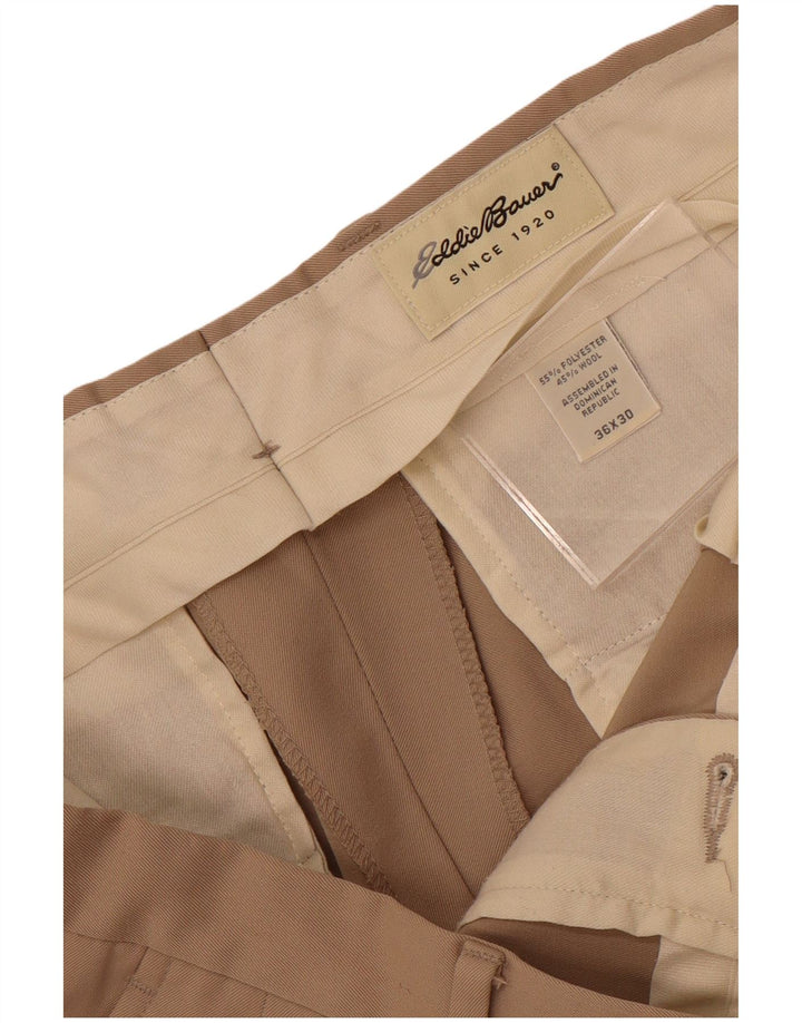 Eddie Bauer Herren Pegged Chino Hose W36 L30 Beige Polyester