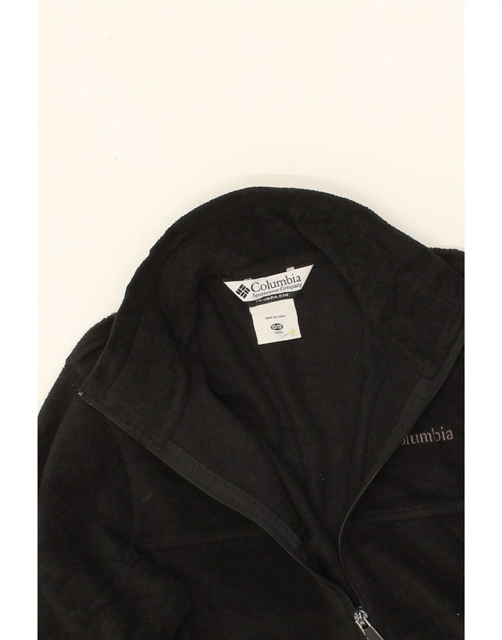 COLUMBIA Boys Fleece Jacket 10-11 Years Black Polyester Vintage Columbia and Second-Hand Columbia from Messina Hembry 