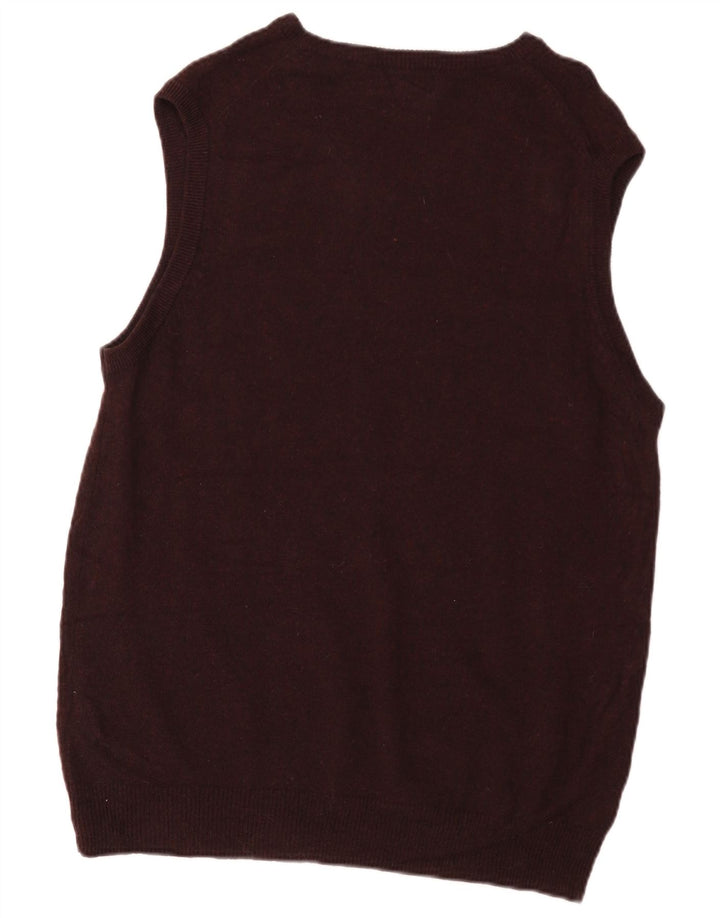Marks & Spencer Herren-Tanktop mit normaler Passform, mittleres Burgunderrot aus Lammwolle
