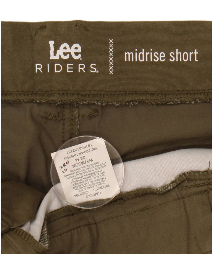 LEE Damen Riders Mid Rise Chino Shorts US 22 3XL W44 Khaki Baumwolle