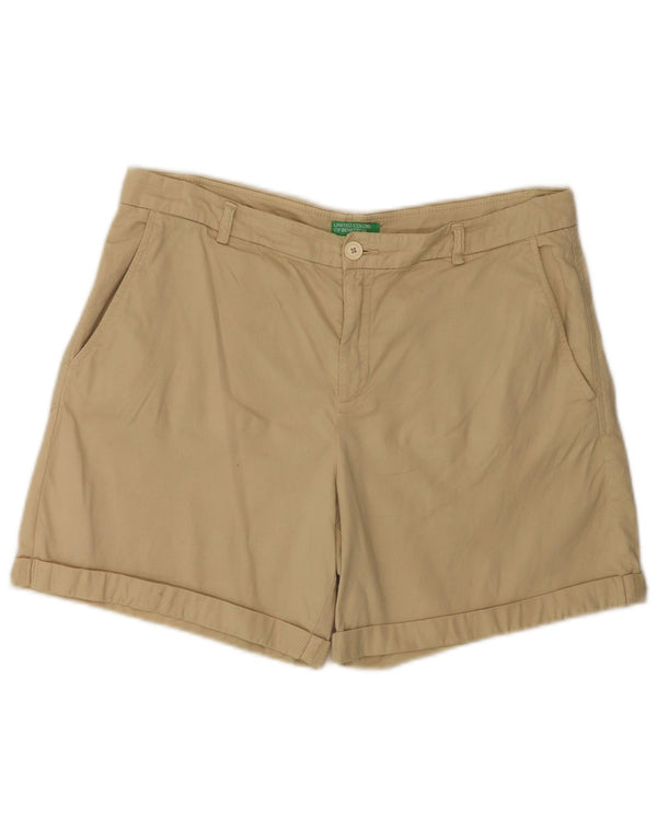 BENETTON Damen Chinoshorts W34 Large Gelb
