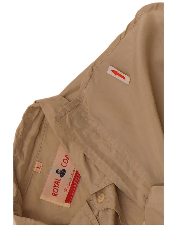 Royal Coast Herrenhemd Große Beige Seide