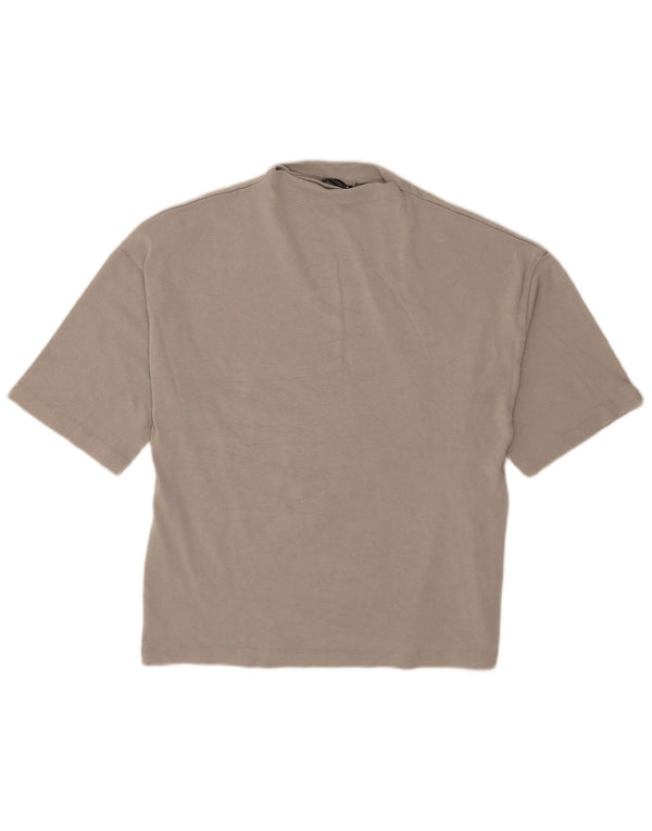 Zara Damen Übergroßes T-Shirt Top UK 10 Small Grau