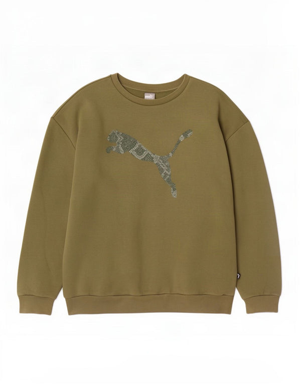 Puma Herren Grafik Sweatshirt Pullover XL Khaki Baumwolle