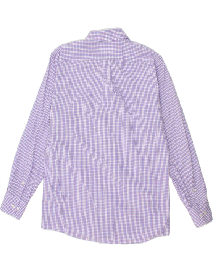 MICHAEL KORS Mens Regular Fit Shirt Large Purple Check Cotton Vintage Michael Kors and Second-Hand Michael Kors from Messina Hembry 