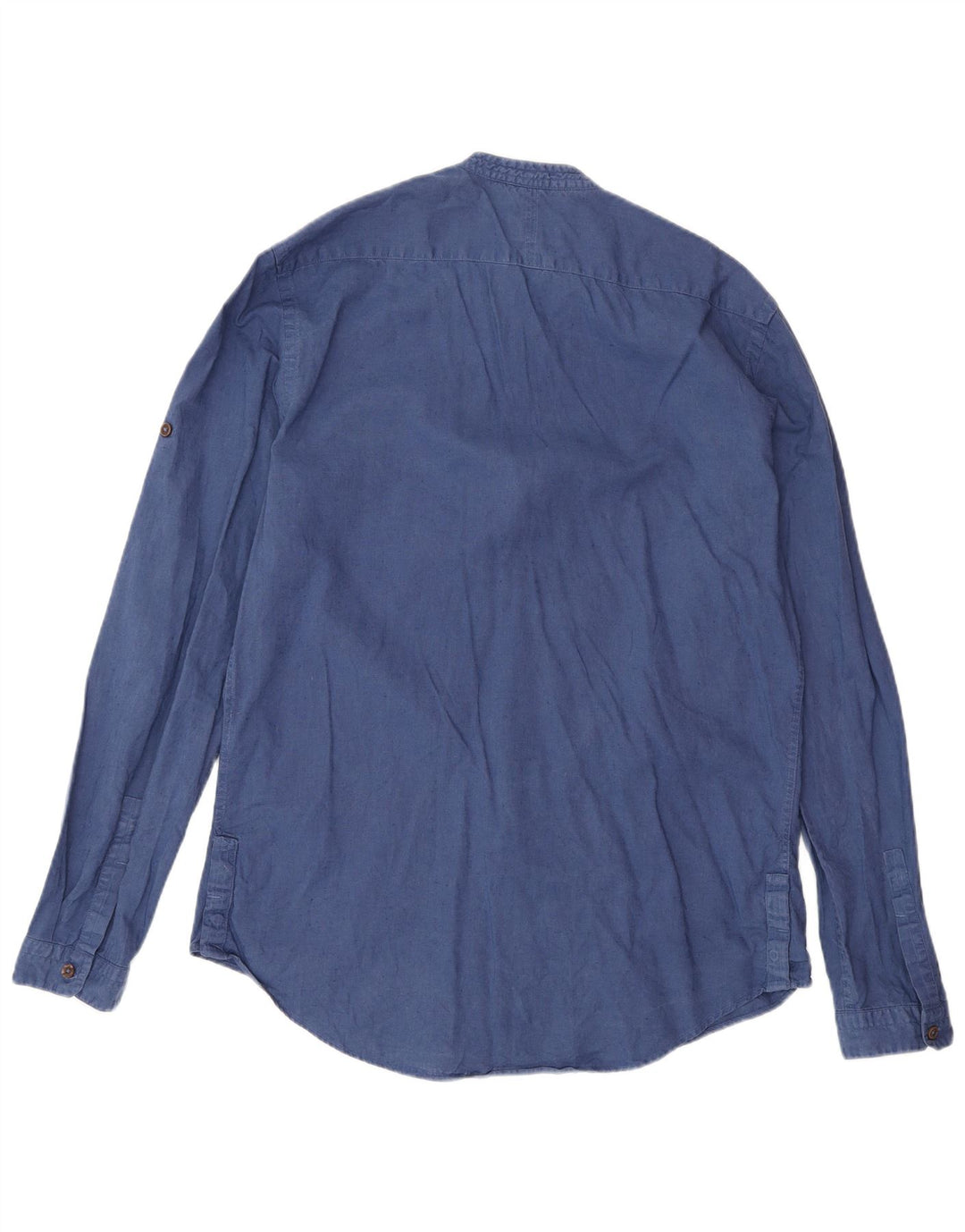Zara Herren-Slim-Fit-Hemd, groß, blaues Leinen