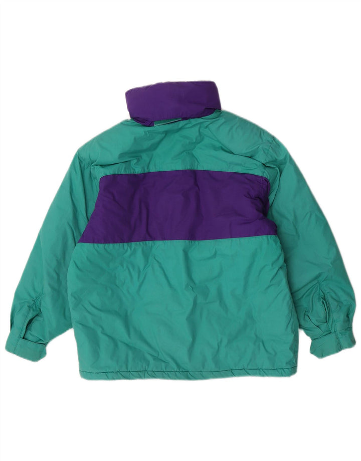 Fila Wattierte Jacke mit grafischer Kapuze für Jungen, 9–10 Jahre, grünes Farbblockdesign
