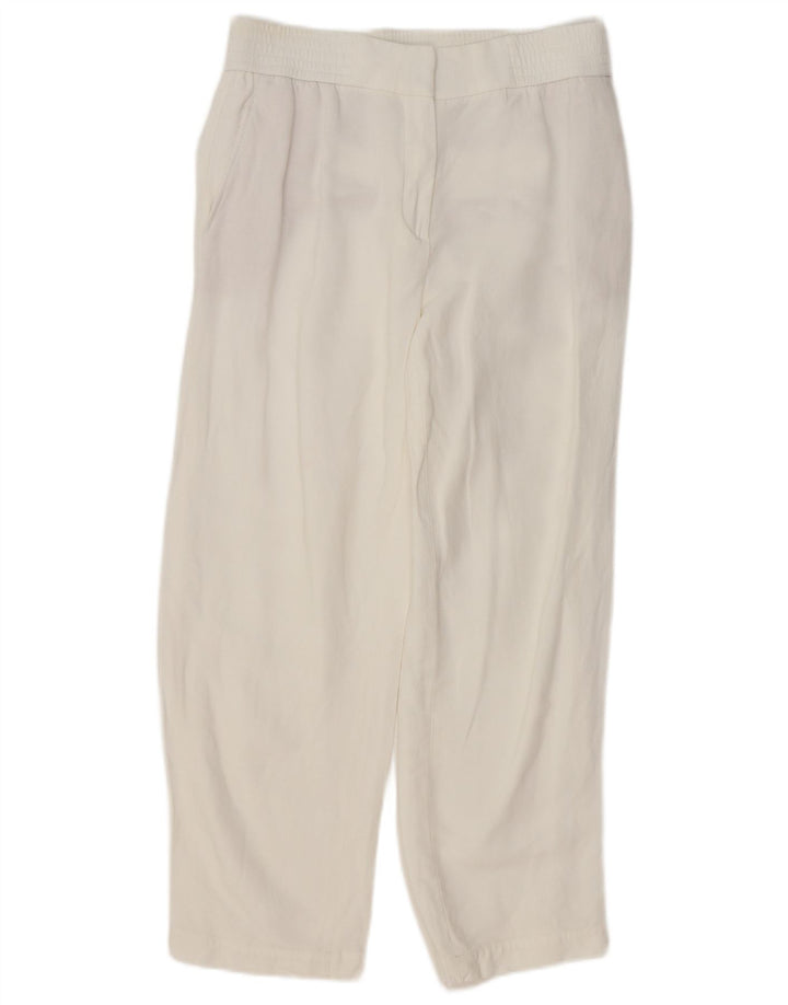 MASSIMO DUTTI Womens Loose Fit Cropped Trousers EU 40 Medium W30 L25 White