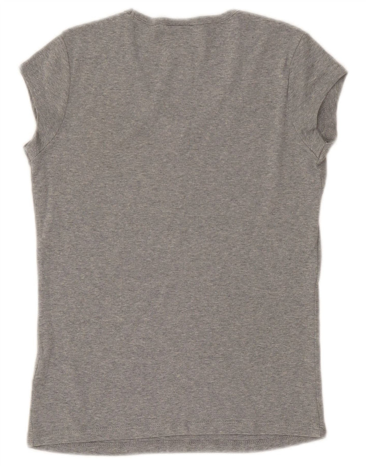 Nike Damen T-Shirt Top UK 10/12 Mittelgrau gefleckte Baumwolle
