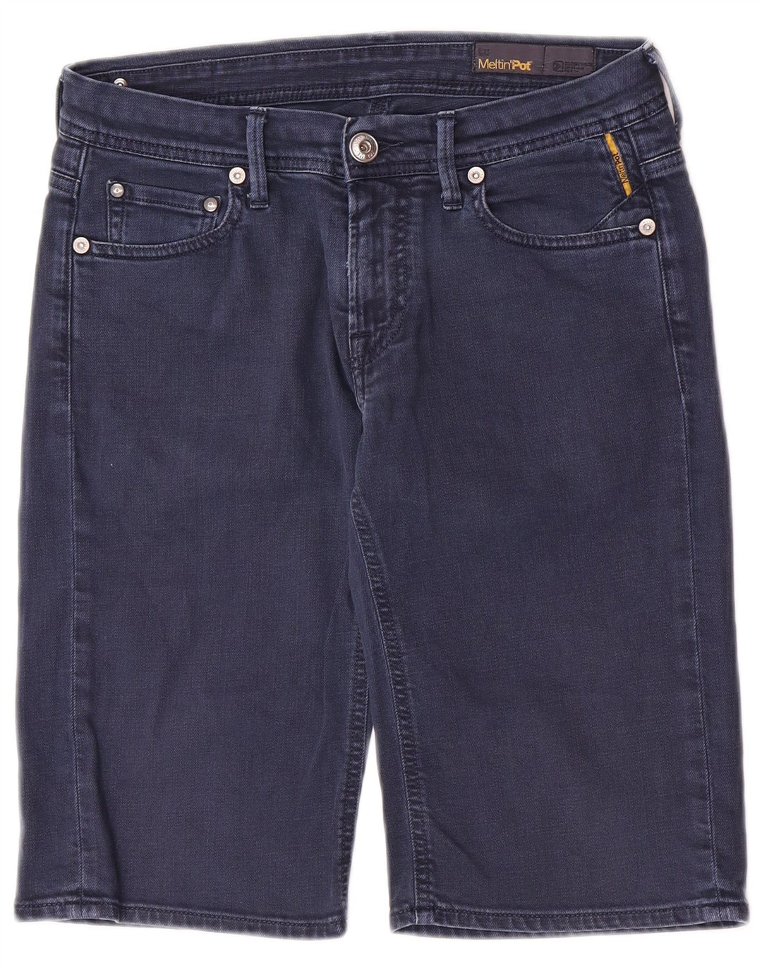 Meltin' Pot Herren-Jeansshorts W31, mittelmarineblaue Baumwolle