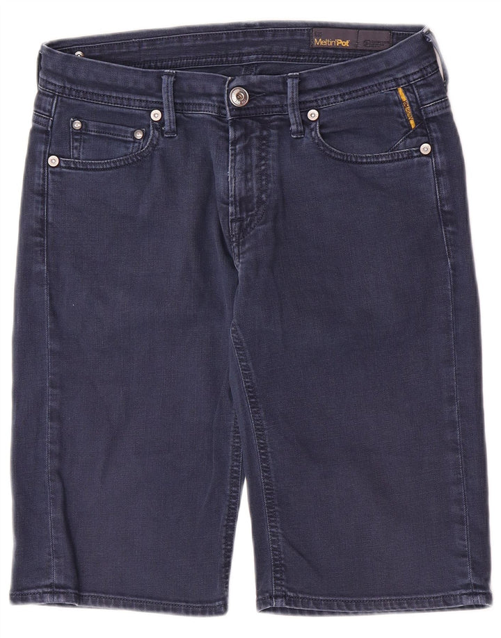 Meltin' Pot Herren-Jeansshorts W31, mittelmarineblaue Baumwolle
