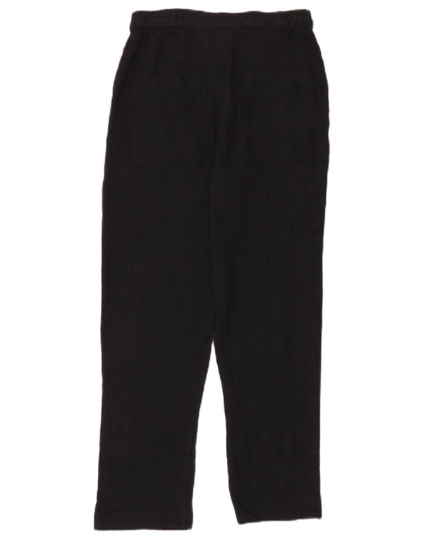 Zara Damen Chinohose mit hoher Taille und geradem Schnitt, Größe S, W26, L26, Schwarz