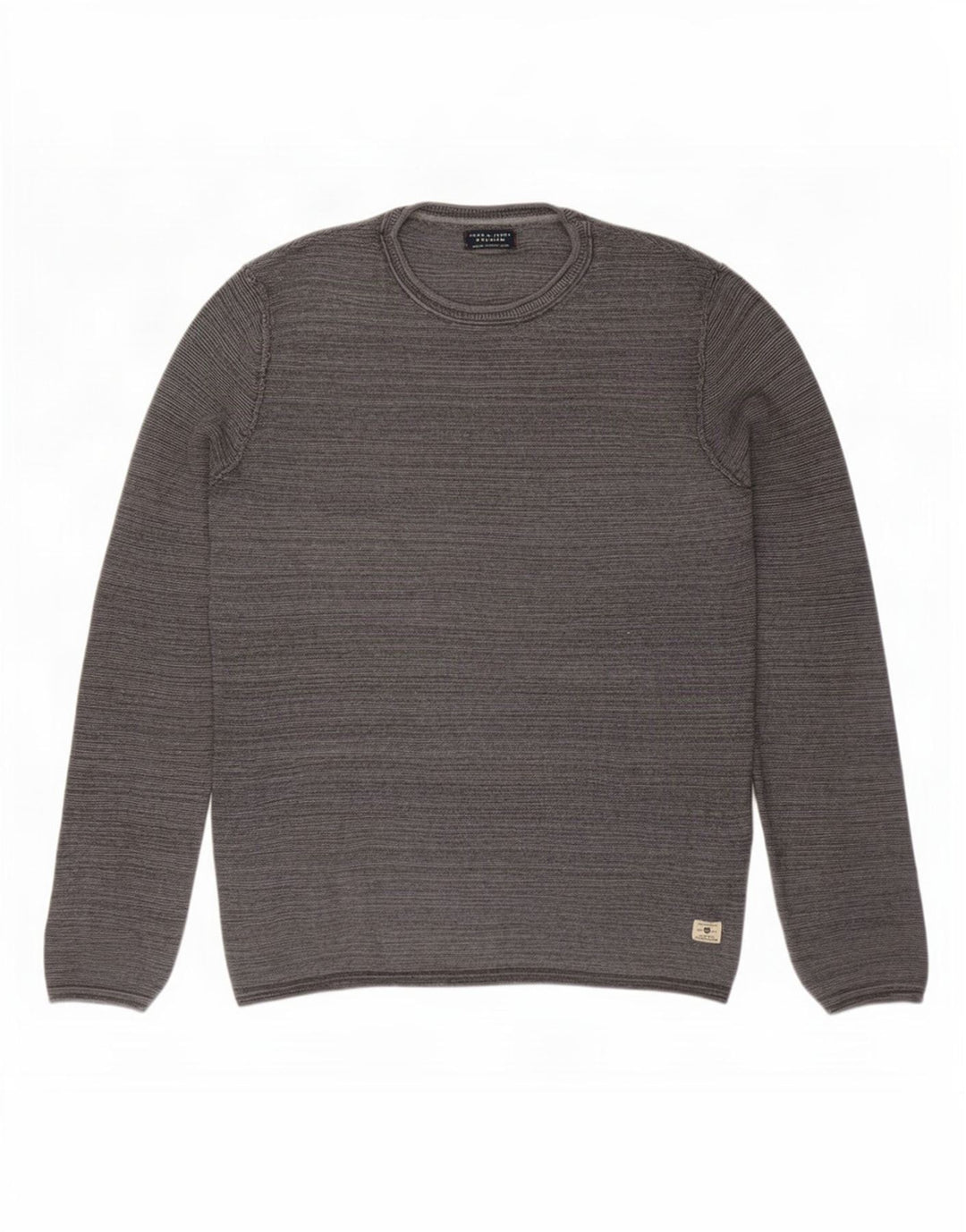 Jack & Jones Herren-Pullover mit Rundhalsausschnitt, Größe S, graue Baumwolle