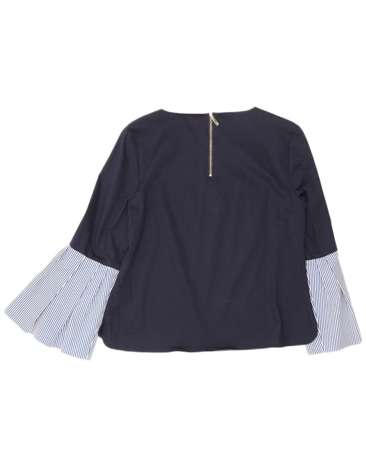 Ted Baker Damen-Blusenoberteil mit 3/4-Ärmeln, Größe 3, mittelgroß, marineblau, Nadelstreifen