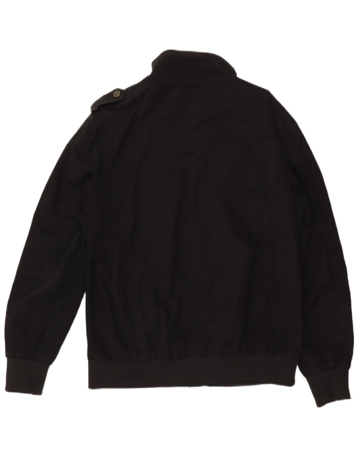 WENVEN Herren-Utility-Jacke UK 40 Large aus schwarzer Baumwolle